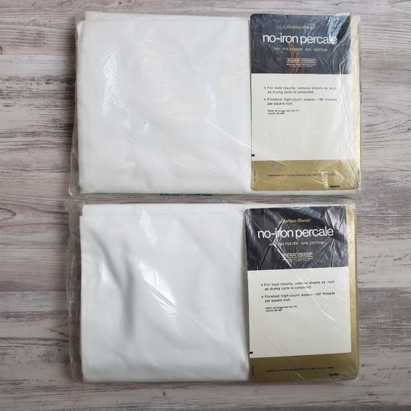 NWT Vintage Fashion Manner Twin Flat Sheets - Picture 2 of 2